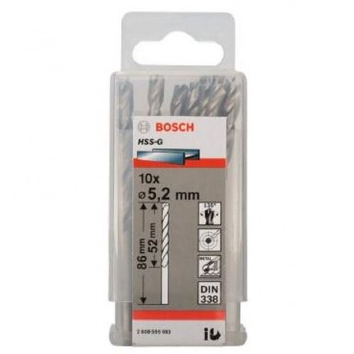 Bosch Burgija za metal HSS-G, DIN 338 5,2 x 52 x 86 mm pakovanje od 10 komada Cene