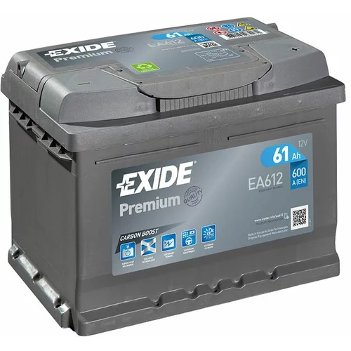 Exide akumulator Premium, 61AH, D, 600A, EA612