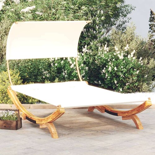 Vanjski Zunanja postelja s streho 165x203x126 cm trden les krem, (20764807) Slike