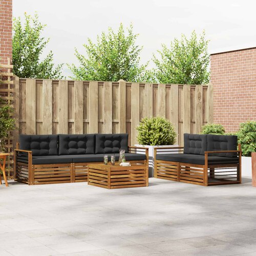  Set vanjskih sofa 6 kom. Prirodna i antracit Cene