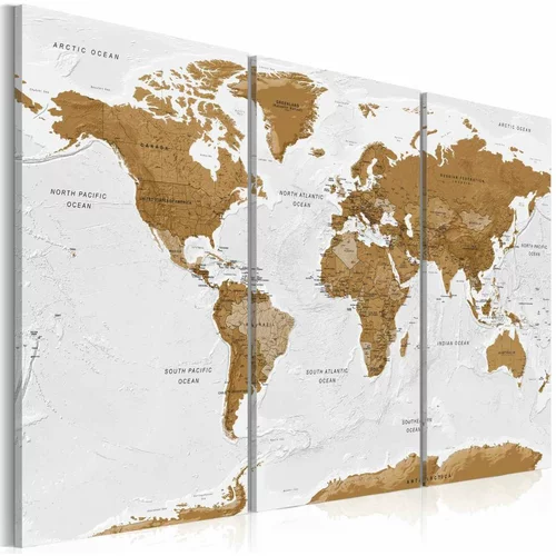  Slika - World Map: White Poetry 120x80