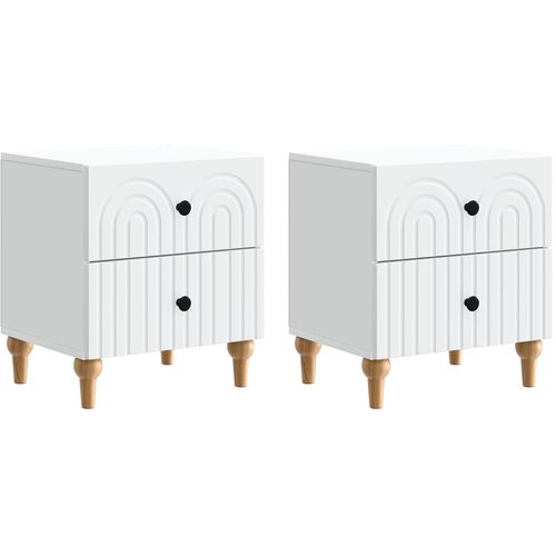  Noćni ormar 2 pcs Bijela 43 x 34,5 x 48 cm Konstruirano drvo Cene