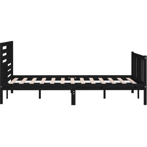  Okvir za krevet od masivnog drva crni 200 x 200 cm Slike