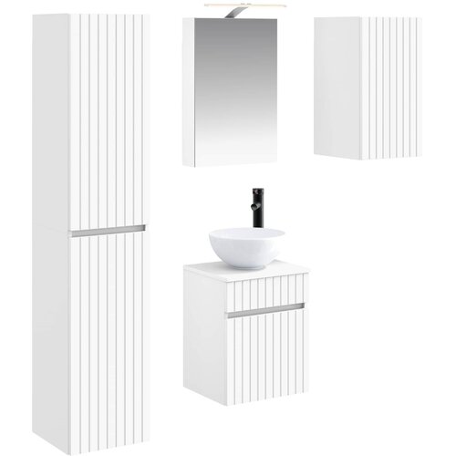  Set ormarića za kupaonicu 5 pcs Bijela 40 x 10,5 x 60,5 cm Cene
