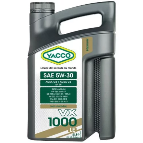 Yacco motorno olje VX 1000 LE, 5W-30, 5L