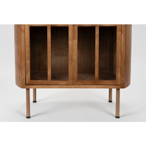 White Label vitrina iz masivnega kavčukovca v naravni barvi 80x140x38 cm yaz &amp;ndash; Slike
