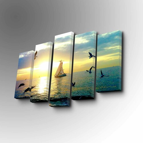 Wallity 5PUC-001 multicolor decorative canvas painting (5 pieces) Slike