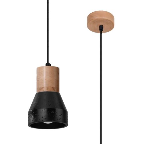  Sollux SL.0963 - Viseći luster na kablu QUBIC 1xE27/60W/230V beton/drvo crna Cene