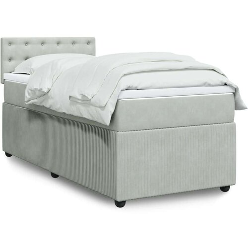Box spring krevet s madracem svjetlosivi 90x190 cm baršunasti Cijene