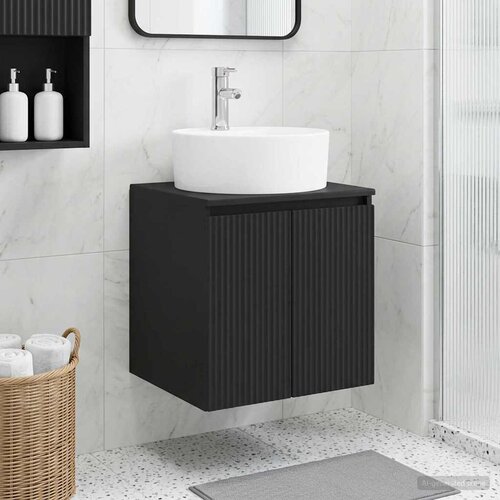  Umivaonik s policom Crna 49,5 x 44,5 x 65 cm Konstruirano drvo Cijene