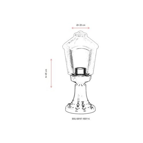 Opviq Vanjska zidna lampa BSU-68197-1BSY-K, 45 cm, IP65, E27, Crna Slike