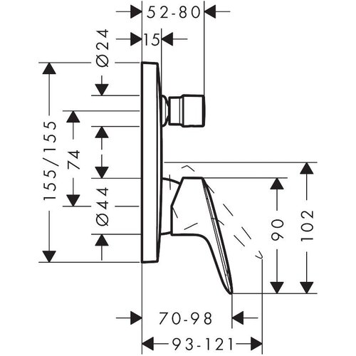 Hansgrohe 71405670 logis pokrivna plo&amp;scaron;ča črna Slike