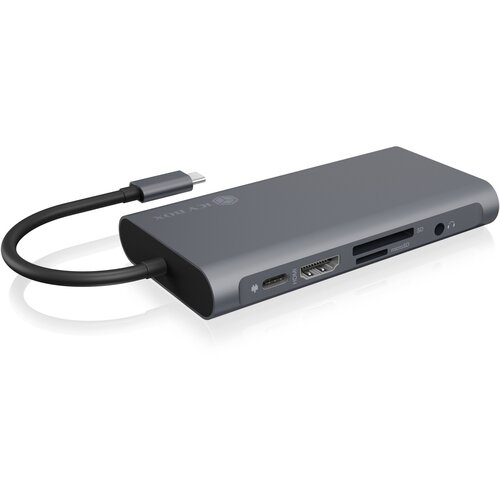 Icybox Docking stanica IB-DK4040-CPD, USB-C na 3x USB-A, RJ-45, 1x HDMI, 1x VGA, 1x 3.5mm Slike
