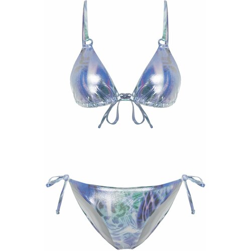 Trendyol Abstract Patterned Triangle Bikini Set with Accessories Slike