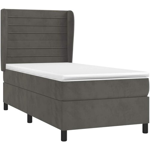 Box spring krevet s madracem tamnosivi 80 x 200 cm bar&amp;scaron;unasti Slike