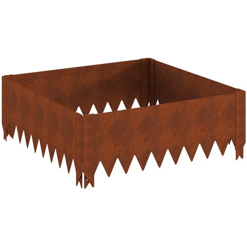  Ograda oko Travnjaka 4 pcs 60 x 60 x 20 cm Čelik Rđa Slike