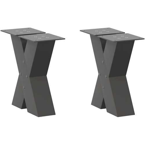  Noge za klub stolić u obliku slova X, 2 kom, antracit, 40 x (30-31) cm, čelik Cene