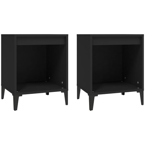 Maison Chic Dvo delni komplet Nočne omarice - Nočne mize črna 40x35x50 cm, (21688157) Slike