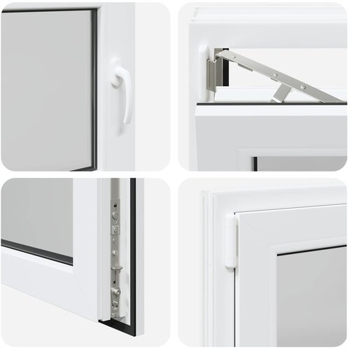  Prozor za podrum RISOR 80 x 50 cm PVC i staklo Bijela Slike