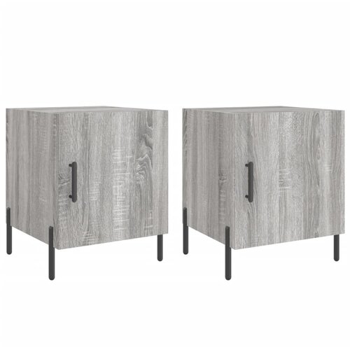 Maison Chic Dvo delni komplet Nočne omarice - Nočne mize siva sonoma 40x40x50 cm inženirski les, (21687867) Slike