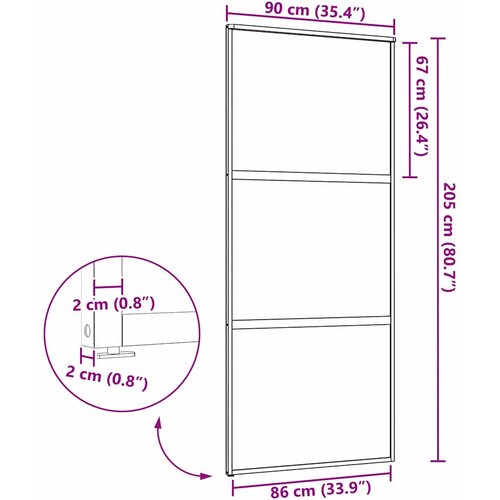  vrata Rezbarija Crna 90 x 2 x 205 cm Aluminij Slike