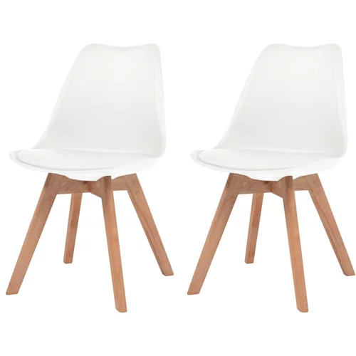 vidaXL Jedilni stoli 2 kosa bela plastika, (20701536)