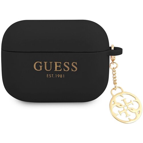 Guess Ohi&scaron;je za AirPods Pro 4G Edition Silikonski obesek z obeskom, Črna, (5000075451) Cene