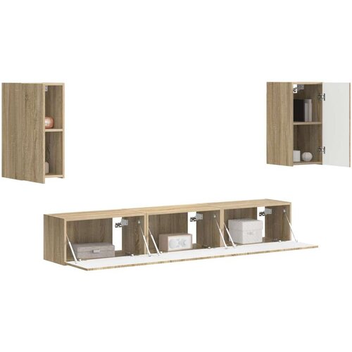  Set TV komoda Zidne 3 pcs Sonoma hrast Konstruirano drvo Slike