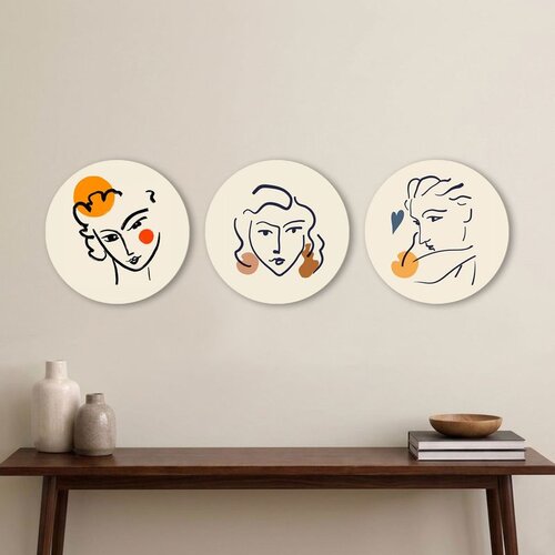 WALLXPERT 3YMDF11892 Multicolor Decorative MDF Painting (3 Pieces) Cene