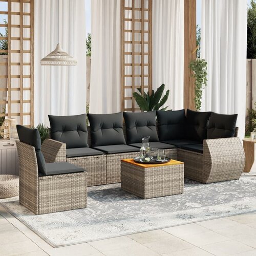  7-dijelni set vrtnih sofa sivi od poliratana Cijene