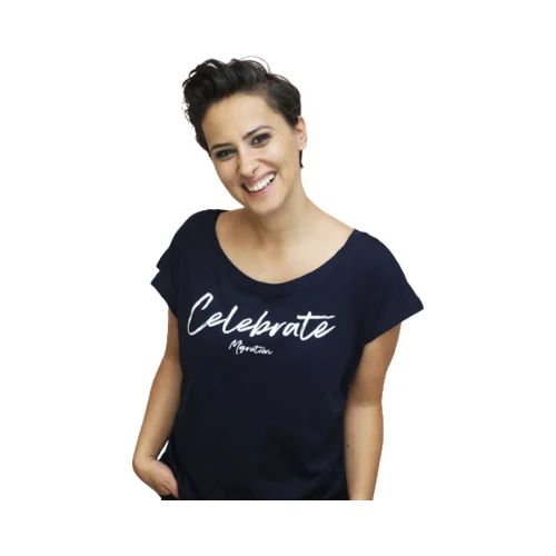 Younited Cultures T-Shirt “Celebrate Migration“ - Blue