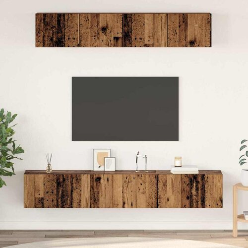 vidaXL Set TV komoda Zidne Ostalo s pohranom s vratima 5 pcs Staro drvo Standardne Srednja Cene