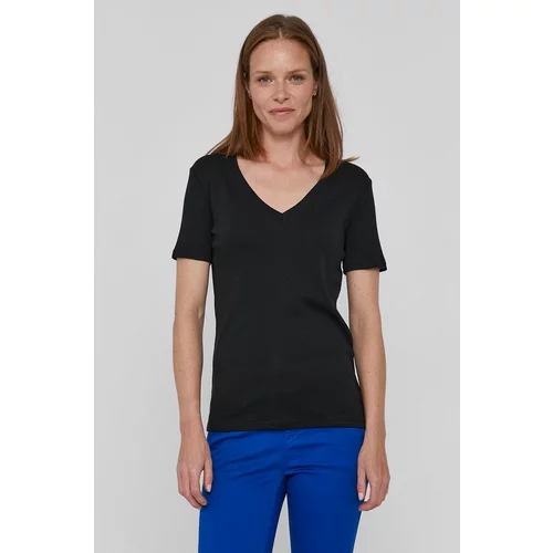 United Colors Of Benetton Bombažen t-shirt črna barva