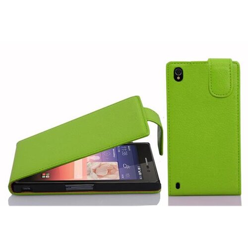 Cadorabo Ohi&scaron;je, združljivo z Huawei ASCEND P7 v jabolčno zelena - Za&scaron;čitni ovitek v obliki flipa iz teksturiranega umetnega usnja, (20562042) Cene