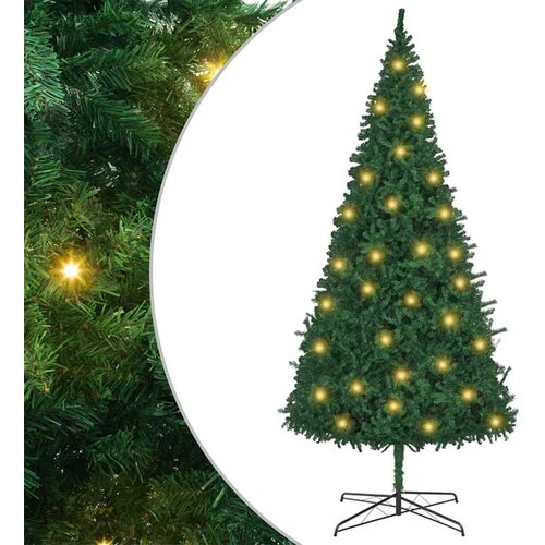 VidaXL Umestno božično drevo z dekorativnimi lučmi Zelena 400 cm PVC Slike