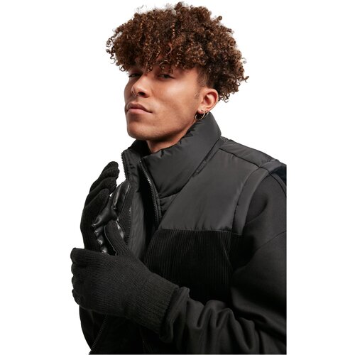 Urban Classics Accessoires Knitted gloves made of black synthetic leather Slike