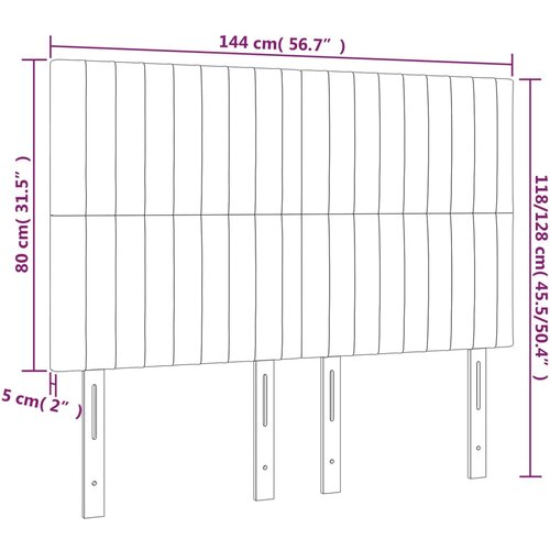  LED uzglavlje svjetlosivo 144x5x118/128 cm od tkanine Slike