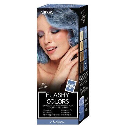 Neva FLASHY COLORS Polutrajna farba za kosu 100ml - Baby Blue Cene