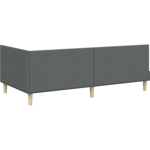  Kutni krevetni okvir s madracem 2 kom. Tamnosiva 90 x 200 cm Slike