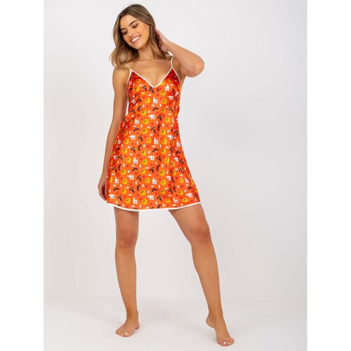 Fashion Hunters Orange nightgown with a print Slike