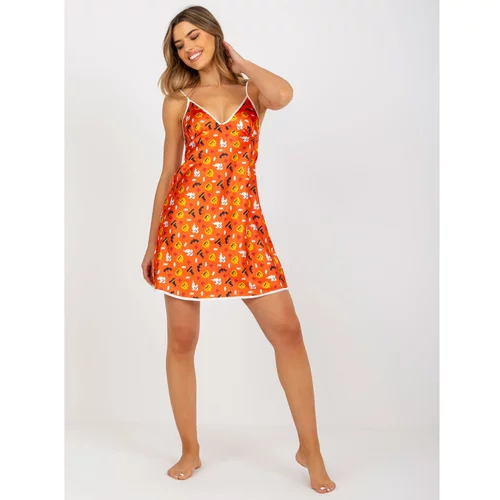 Fashion Hunters Orange nightgown with a print