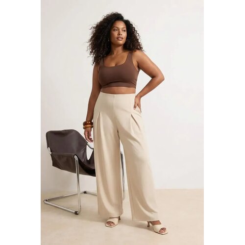 Trendyol Ženske pantalone TBBSS26AR00021, Bež Slike