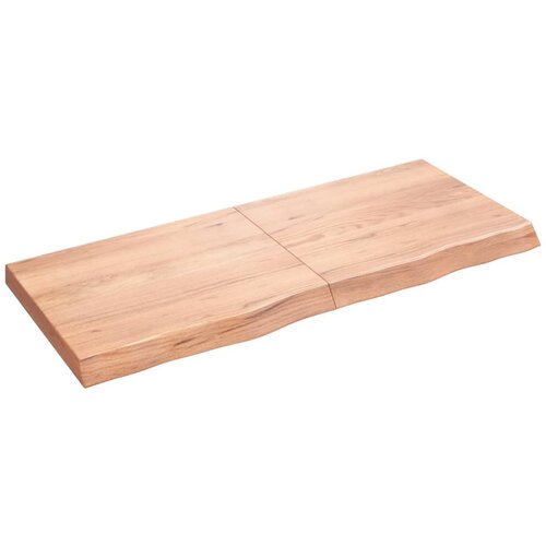 Maison Chic Stenska polica - Viseča Polica svetlo rjava 120x50x(2-6) cm trdna hrastovina, (21784614) Slike