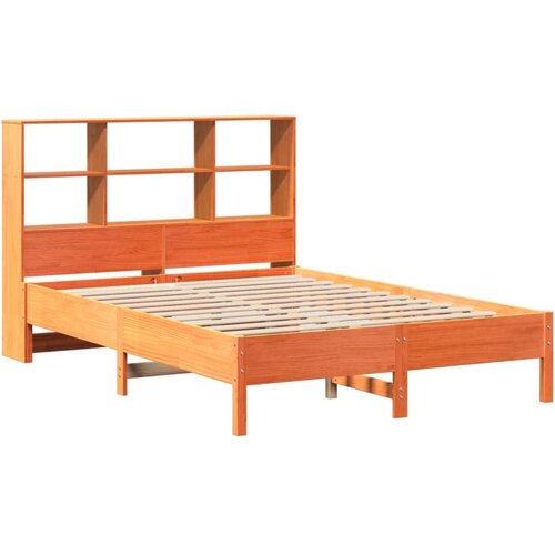VidaXL Krevet s regalom za knjige bez madraca 150x200 cm od borovine Slike