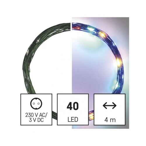 Emos LED božična nano veriga zelena, 4 m, zunanja in notranja, večbarvna, časovnik D3AM01 Slike