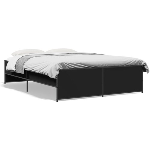 VidaXL Okvir za krevet crni 135x190 cm konstruirano drvo i metal Slike