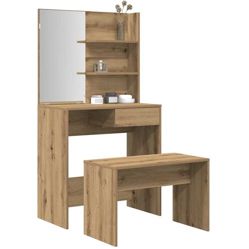 vidaXL Garnitura toaletne mize artisan hrast inženirski les Cene