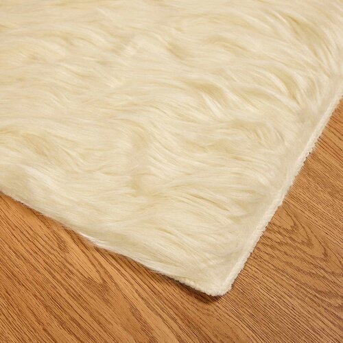  Tepih od umjetne ovčje kože TAFALLA Krem 200 x 200 cm Poliester Slike