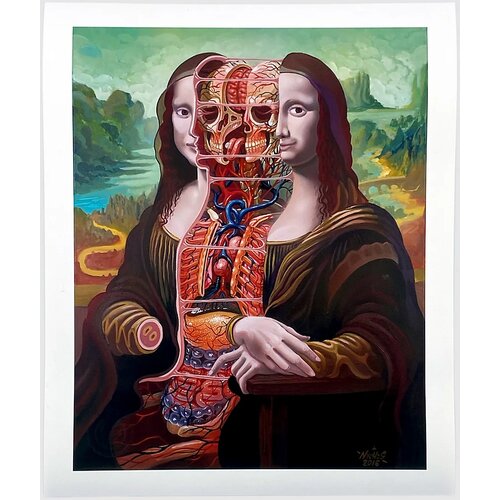 Nychos Dissection of Mona Lisa Fine Art Print multicolor Cene