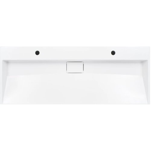  Umivaonik od lijevanih minerala/mramora 120 x 46 x 11 cm bijeli Slike